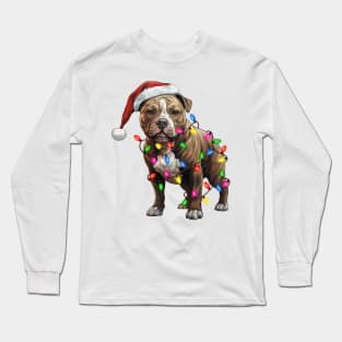 Christmas American Staffordshire Terrier Long Sleeve T-Shirt